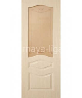 Дверь с ПВХ покрытием Леона ДО (Беленый дуб)
