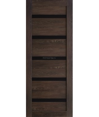 Дверь из экошпона Техно 5 Шале мореный (черное стекло)